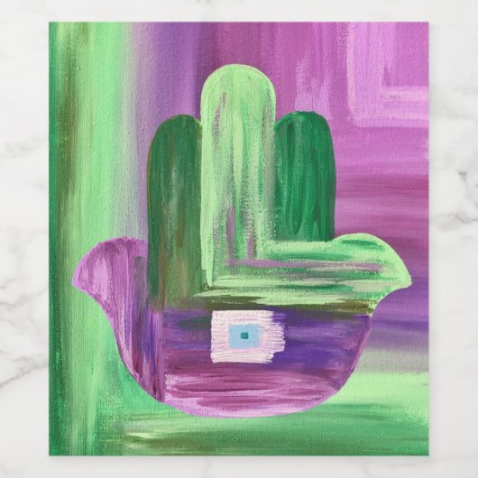 Abstrakte Hamsa-Weinetiketten Weinetikett (Einzelnes Label)