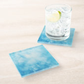 Abstrakte Hand gezeichneter Glasuntersetzer (Schrägansicht)