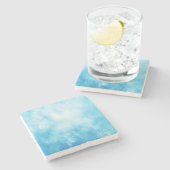 Abstrakte Hand gezeichneter Steinuntersetzer (Seitenansicht)