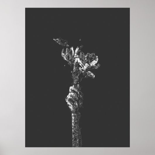 abstrakte Hand halten Blume Feinkunstwerk Poster (Vorne)
