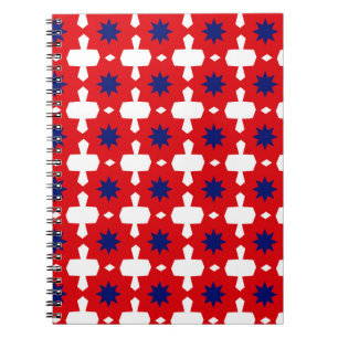 Abstrakte Hand Zeichnend 70er geometrischer Fliese Notizblock