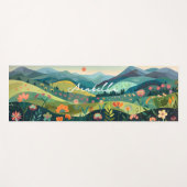 Abstrakte Hand Zeichnend Berge Blumenmeditation Yogamatte (Vorderseite (Horizontal))