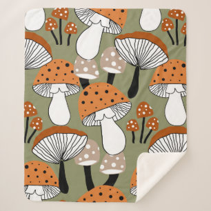 Abstrakte Hand Zeichnend bunte Pilze Wiederholen Sherpadecke