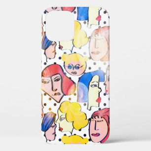 Abstrakte Hand zeichnend Frau konfrontiert Cartoon Case-Mate iPhone Hülle