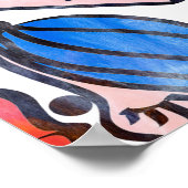 Abstrakte Hand zeichnend Frau konfrontiert Cartoon Poster (Ecke)