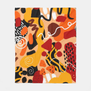 Abstrakte Hand Zeichnend geometrische Formen Pinse Fleecedecke