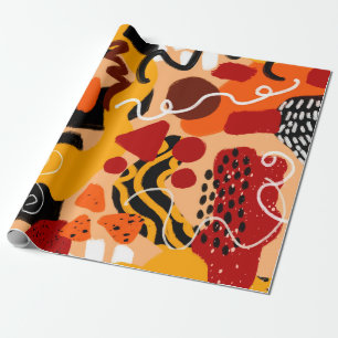 Abstrakte Hand Zeichnend geometrische Formen Pinse Geschenkpapier
