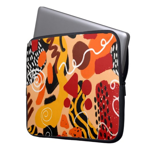 Abstrakte Hand Zeichnend geometrische Formen Pinse Laptopschutzhülle (Vorderseite Links)