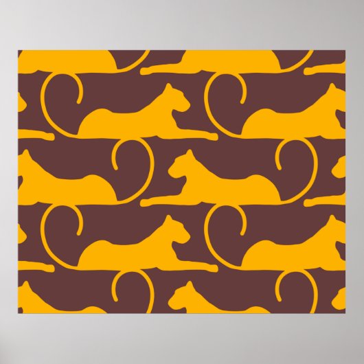 Abstrakte Hand Zeichnend Leopard Cheetah Panther C Poster (Vorne)