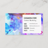 Abstrakte handbemalte Aquarellsteine Visitenkarte (Rückseite)