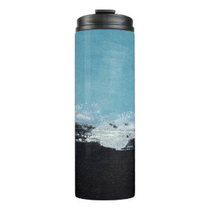 Abstrakte handbemalte Landschaft Thermosbecher