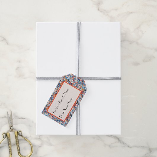 Abstrakte Handdoodles Geschenkanhänger (Mit Garn)