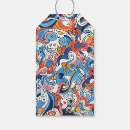 Abstrakte Handdoodles Geschenkanhänger
