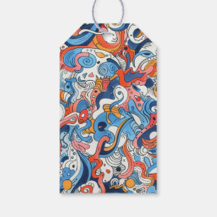Abstrakte Handdoodles Geschenkanhänger