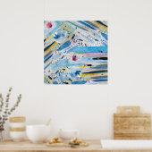 Abstrakte Handfarbe Poster (Küche)