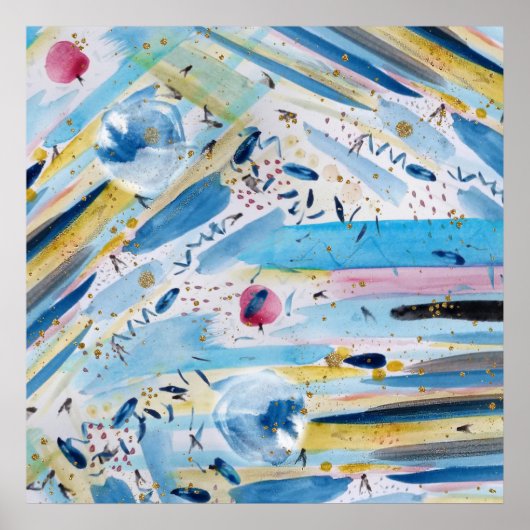 Abstrakte Handfarbe Poster (Vorne)