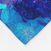 Abstrakte handgefertigte Textur. blau und oran Fleecedecke (Ecke)