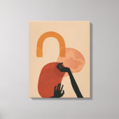 Abstrakte handgemalte Kunst - Boho, Erdfarben Leinwanddruck (Vorderseite)