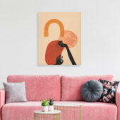 Abstrakte handgemalte Kunst - Boho, Erdfarben Leinwanddruck (Insitu (Wohnzimmer))