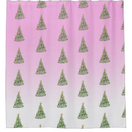 Abstrakte handgemalte Weihnachtsbaumen Duschvorhang