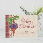 Abstrakte Handgemalte Weihnachtsschmuck Feiertagskarte (Stehend Vorderseite)