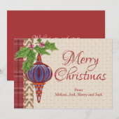 Abstrakte Handgemalte Weihnachtsschmuck Feiertagskarte (Vorne/Hinten)