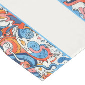 Abstrakte handGezeichnet Doodles Großer Tischläufer (Ecke)