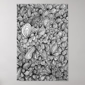 Abstrakte handgezeichnete Doodle Art Farbseite Poster (Vorne)