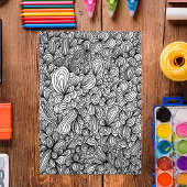 Abstrakte handgezeichnete Doodle Art Farbseite Poster
