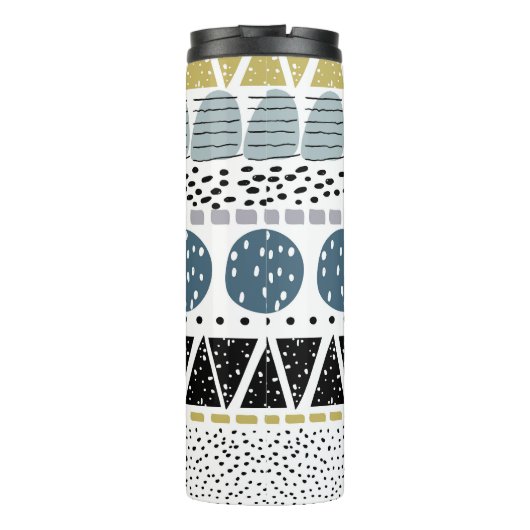 Abstrakte handgezeichnete, kreative Vintage Textur Thermosbecher (Rückseite)