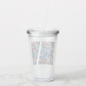 Abstrakte handgezogene Doodles Acryltrinkbecher (Rückseite)
