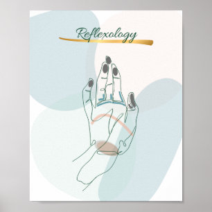 Abstrakte Handkarte der Reflexzonenmassage in neut Poster