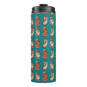 Abstrakte Handschrift: Vintage Druckkunst Thermosbecher
