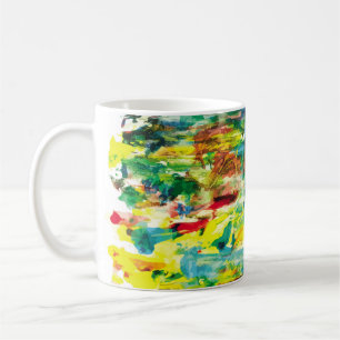 abstrakte Handzeichnung Ölmalerei Komposition. Far Kaffeetasse
