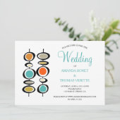 Abstrakte Hangzirkel Mitte des Jahrhunderts Hochze Einladung (Stehend Vorderseite)