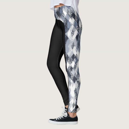 Abstrakte Harlekin-Muster-Seiten-Streifen-Leggings Leggings (Links)