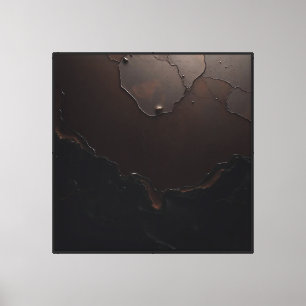 Abstrakte Harzkunst in dunkler Bronze-Textur Leinwanddruck