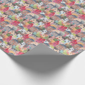 Abstrakte Häuser: Aquarell Nahtloser Hintergrund. Geschenkpapier (Ecke)