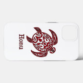 Abstrakte Hawaiianische Meeresschildkröte im Roten Case-Mate iPhone Hülle (Rückseite (Horizontal))