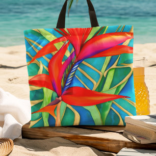 Abstrakte hawaiianische Strelitzie Tasche