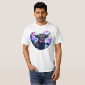 Abstrakte Heart-Shaped Highland-Cow-Malerei T-Shirt (Vorne ganz)