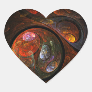 Abstrakte Heftpfropfen Herz-Aufkleber