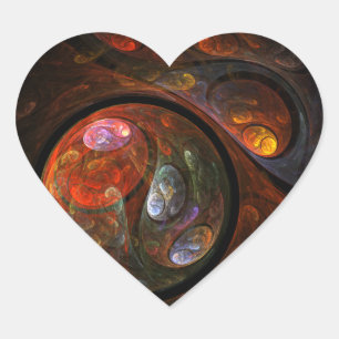 Abstrakte Heftpfropfen Herz-Aufkleber