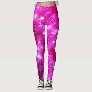 Abstrakte heiße rosa Magenta-Marmor-Farbspritzer Leggings