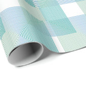 Abstrakte, hellblaue geometrische Musterquadrate Geschenkpapier (Rolleneckpunkt)