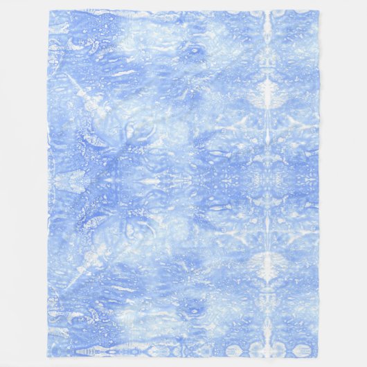 Abstrakte, hellblaue und weiße Fleece-Decken Fleecedecke (Vorderseite)