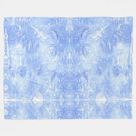 Abstrakte, hellblaue und weiße Fleece-Decken Fleecedecke (Vorderseite (Horizontal))