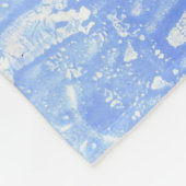 Abstrakte, hellblaue und weiße Fleece-Decken Fleecedecke (Ecke)
