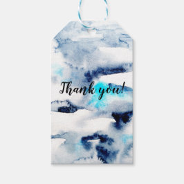 Abstrakte, helle Aquarellfarbe mit Tagtextur. Geschenkanhänger