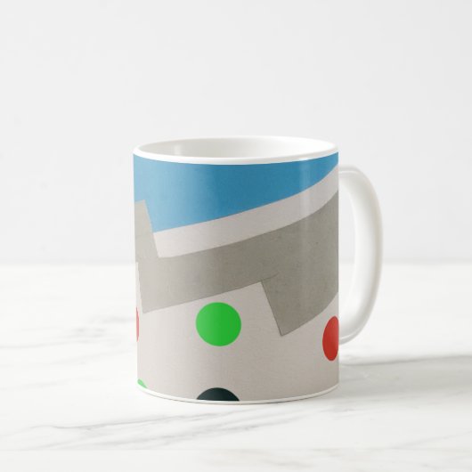 Abstrakte helle Collage Kaffeetasse (VorderseiteRechts)